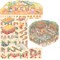 Autumn Cat Village Isometric Stickers, 3D Landscape Scene, Adorabilities